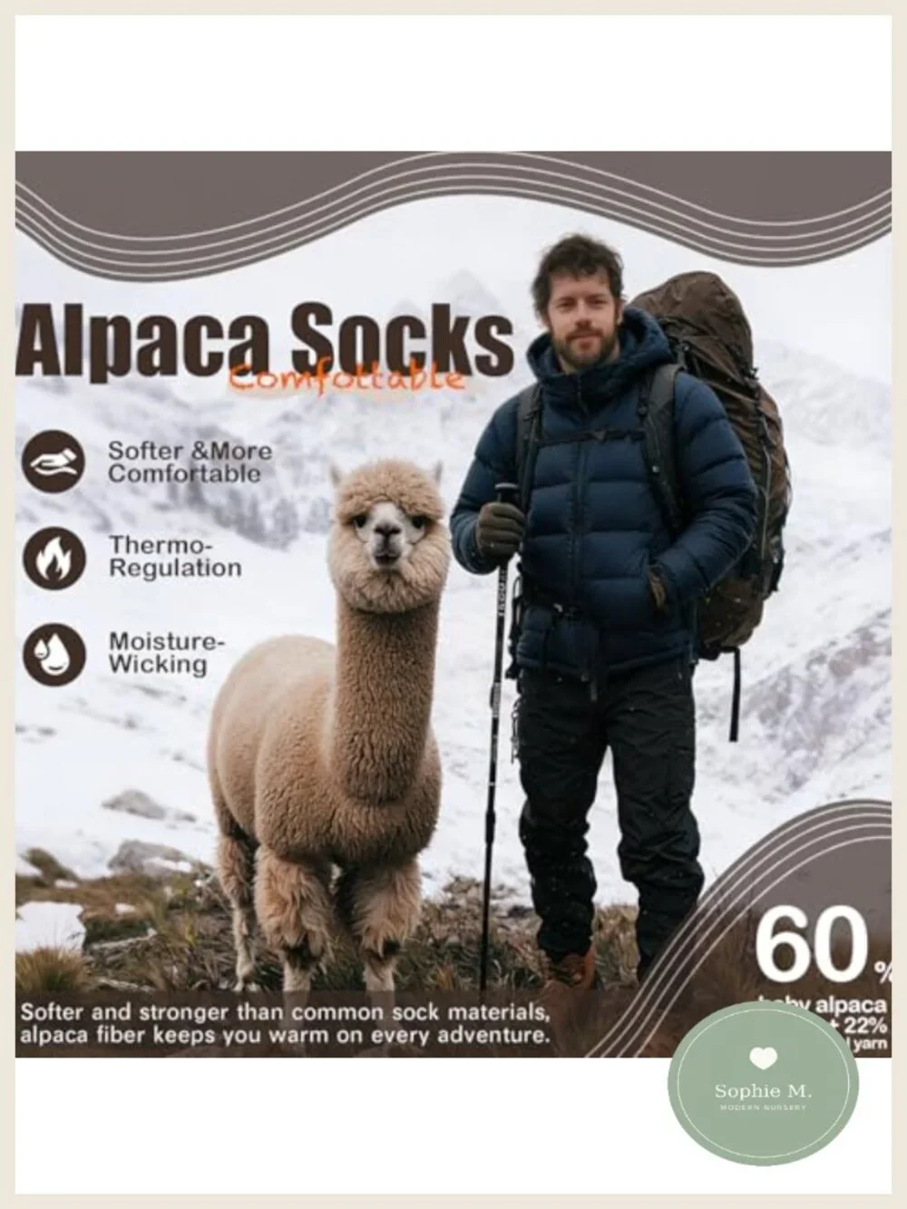Premium Alpaca Wool Socks Heavyweight Thermal Boot Socks Unisex Hiking